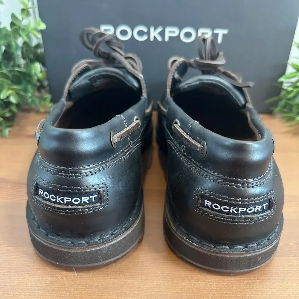 Rockport Men's Perth‎ Dark Brown Boat Shoes Size 6 Extra Wide